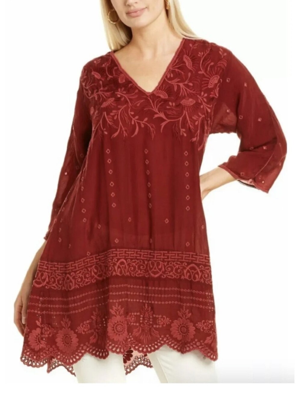 Johnny Was Embroided Tunic Dress